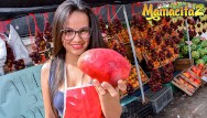 Her first sex com Carne del mercado - nerdy latina teen makes her very first porn movie