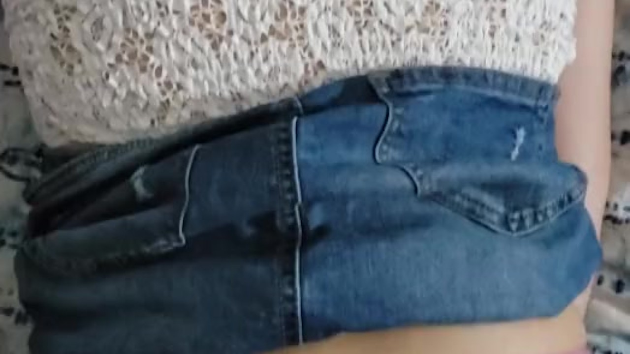 Daddy fucked my ass after school wearing Victoria secret panties and boots