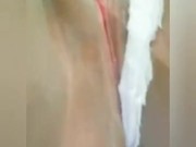 CANT HELP BUT MOAN WHILE I FINGER MY TIGHT PUSSY AND RUB MY CLIT 