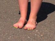 Bare feet on hot asphalt 5/16