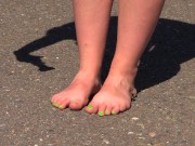 Bare feet on hot asphalt 7/16