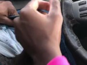 Ebony Mistress Humiliates Black Dick With SPH During Car Handjob 7/16
