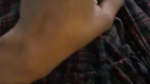 Sexy black stud about to release cum load