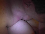 FRESHLY WAXED BIG ASS MILF RIDES HUBBY GETS CREAMPIE AND WANTS MORE DICK!! 9/16