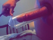 Big dick gets huge with penis pump
