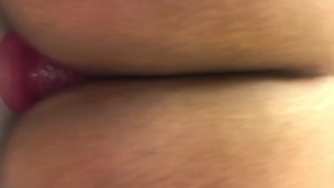 Dildo in ass and pocket pussy on cock