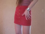 Dance/Strip to nude from button skirt.(Shake It Off - Taylor Swift)  1/16