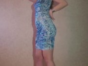 Amateur Strip to nude ♡tight dress & high-heels  4/16