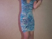 Amateur Strip to nude ♡tight dress & high-heels  5/16