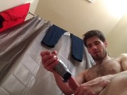 YOUNG FAT CUMSHOT FROM HOMEMADE TOY USED ANYTHING AT HOME TO MAKE IT 2/16