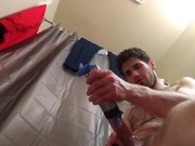 YOUNG FAT CUMSHOT FROM HOMEMADE TOY USED ANYTHING AT HOME TO MAKE IT 6/16