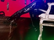 Queen Dominatrix Frida tortures Gagged Tranny in Chastity Cage and Bondage 1/16