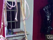 Queen Dominatrix Frida tortures Gagged Tranny in Chastity Cage and Bondage 8/16