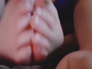 Big Boobed Brunette Sexy Lil Foot Tease Part 1