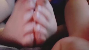 Big Boobed Brunette Sexy Lil Foot Tease Part 1