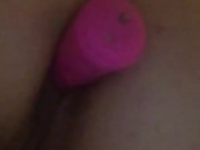 Solo anal toying