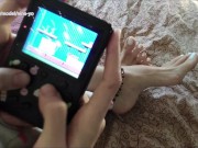Girl Showing Sexy Feet Playing Old Games FOOT FETISH - Nina Yo