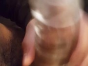 Busting a nut in my clear fleshlight 