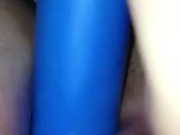 Fucking a blue toy