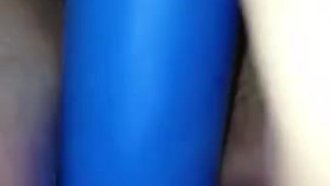 Fucking a blue toy