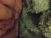 POV Spreading my pussy to pee into a towel after cumming! 