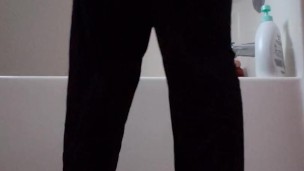 Masturbating on bathroom floor