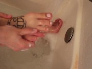 Foot Tease in the Bathtub Foot Fetish Massage