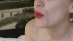 Speed Smoking a Cigarette with Red Lipstick (again) per Request