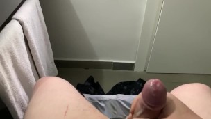 jerking off and busting a nice thick load