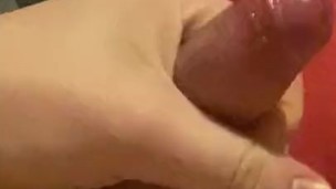 Enjoyed wanking my hard cock for big cumshot 