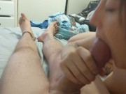 Teen sucks a nice big dick