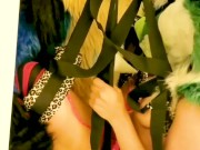 Sucario the Husky Breeds Pixie aka piperthebun in a full sex swing 12/16