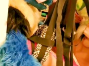 Sucario the Husky Breeds Pixie aka piperthebun in a full sex swing 14/16