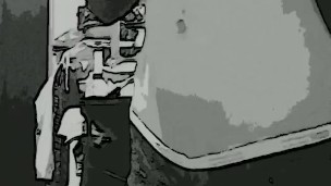 Sexy Milf dancing in cartoon style