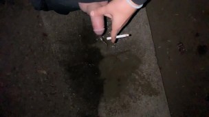 Twink is smoking and pissing at the abandoned place