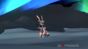 Female alien gets fucked hard by sci-fi explorer in spacesuit on exoplanet