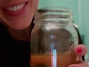 Rear View Feet While Pissing In A Jar 15/16