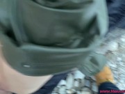 Blonde Deutsch in Fellkragen Outdoor im Winter gefickt! 7/16