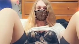 Sissy Slut In Lingerie Blonde Girl Fucks Herself So Hot