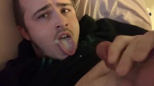Swallowing a big load of my cum
