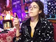 Sexy Hippie Goddess Girl With Dreadlocks Lights and Smokes Cigarette