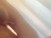Ebony use vibrator in shower 