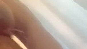 Ebony use vibrator in shower 