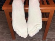 school girl in white and green socks fetish stinky foot