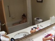 Big tit mom has orgasm in bath