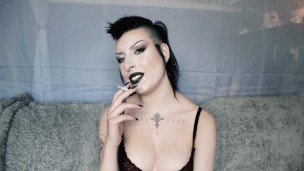 Goth Babe Smokes a Cigarette - Milk Rebelle