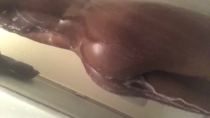 Sexy ebony shower time 