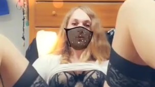 Sexy Blonde Trans Trap Girl Dancing And Fucking Asshole 