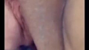 Using my glass dildo on freshly shaved pussy ends in squirt.
