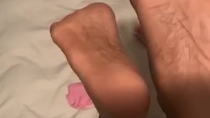 Teen girl feet up close POV 